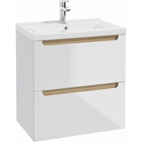 Naturel Badezimmermöbel mit Waschbecken Naturel Stilla 60x60x45 cm weiß (STILLAD06056U3) (1/3)