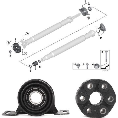 Support de Palier Central d'Arbre de Transmission 26121226731 26111227410 Compatible BMW E36 E39 318i (1/5)