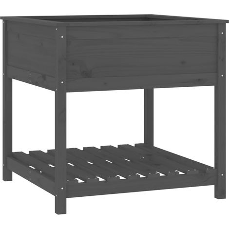 Maison Exclusive - Jardinera con estante madera maciza pino gris