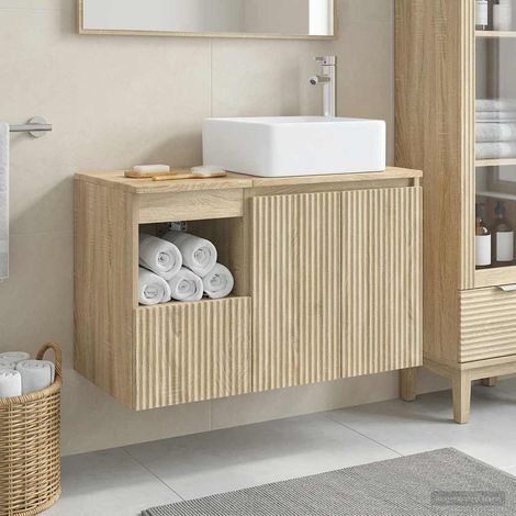 vidaXL Bathroom Furniture Set 2 pcs Sonoma Oak Engineered Wood (1/5)