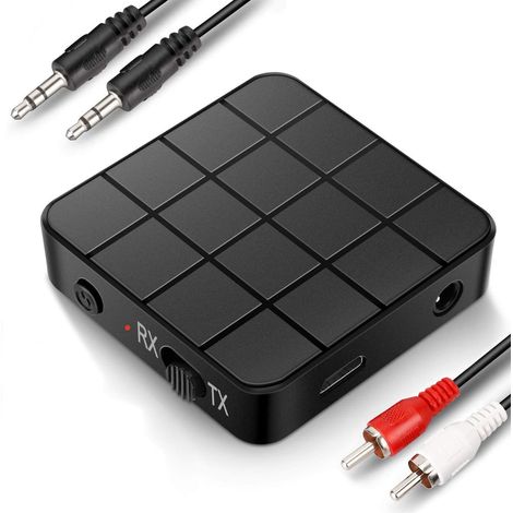 Adaptateur Bluetooth, émetteur-récepteur Bluetooth 5.0, adaptateur Bluetooth 2 en 1 Mini portable RCA et 3,5 mm compatible avec son HD à faible latence pour PC, TV, smartphone, tablette (1/5)