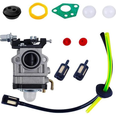 Kit de en métal pour tondeuse à gazon 43 cc 49 cc 52 cc - Pièce de rechange argentée d'environ 85 x 50 mm - Installation facile pour augmenter les performances du moteur (1/5)