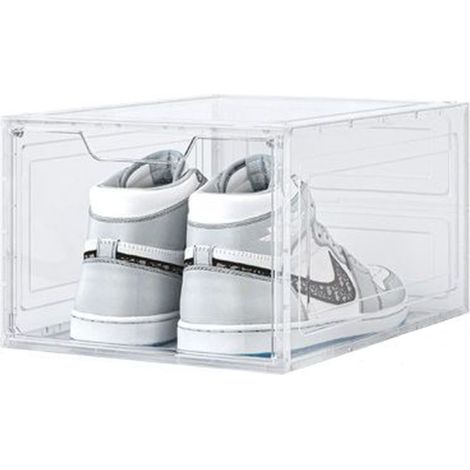 Conteneur De Boîte Pour Chaussures Chaussures De Chaussures Boîte D'emballage 34x25x18.4cm Transparent 87648