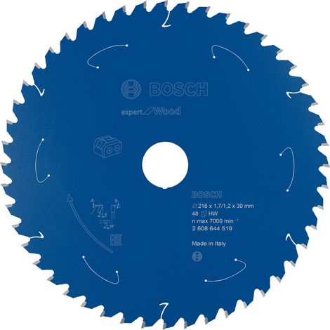 Lame de scie circulaire Bosch Expert for Wood pour scies à onglet sans fil 216 x 1,7 x 30 mm 48 - 2608644519 (1/10)