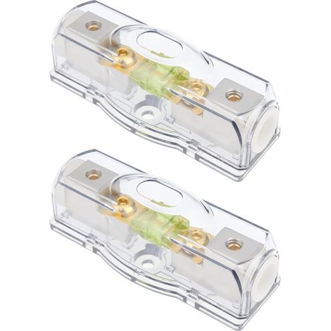 Lot de 2 Porte-Fusible Auto 100 a Entrée 4/8 GA Sortie 4/8 GA Bloc Porte-Fusible en Ligne Câble d’Alimentation (1/5)