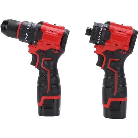Perceuse à percussion sans fil, kit combiné 16,8 V, légère, avec 3 batteries, témoin de surcharge LED, pour le montage de meubles, prise UE 230 V. (1/5)