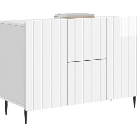 Maison Exclusive - Credenza Bianco Lucido 89 x 34,5 x 62 cm Legno ingegnerizzato