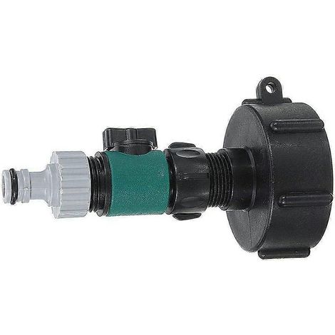Adaptateur de tuyau d'eau IBC (lot de 2), raccord pour réservoir d'eau IBC S60X6 avec robinet (1/5)