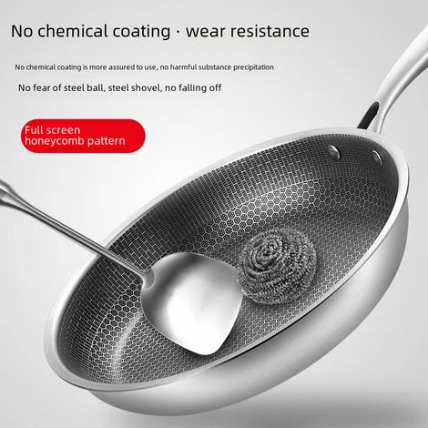 Sartén antiadherente de acero inoxidable de 32 cm con doble revestimiento pulverizado para filetes y tortillas. (1/5)
