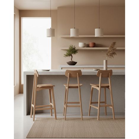Yuna - Chaise de bar en bois de Mindi (1/5)