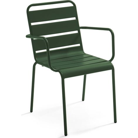 Fauteuil de jardin en métal vert forêt - Palavas