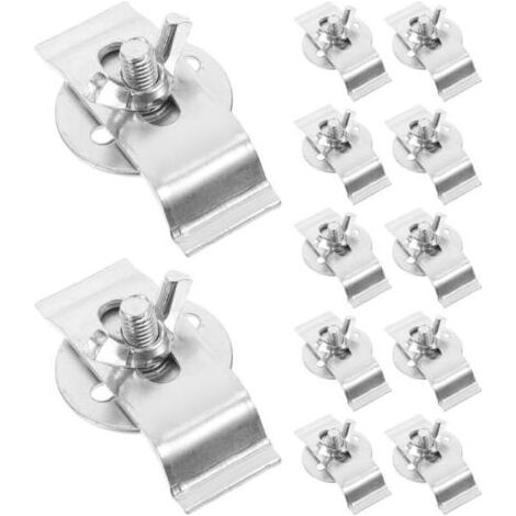 Lot de 12 clips de fixation en acier inoxydable pour éviers encastrés. Installation facile.