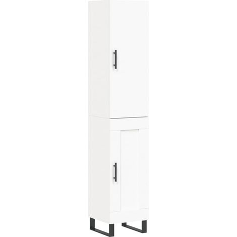 Aparador buffet cómoda armario mueble organizador cocina salón salón alto 34,5 x 34 x 180 cm madera contrachapada blanco 020032340