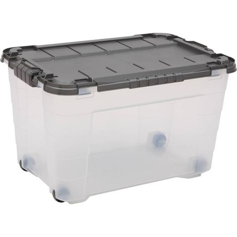Boîte de rangement rectangulaire block'it 60l transparent - 5five (1/5)