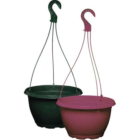 Pot à suspendre + fond à réserve d'eau (carton de 96 pièces) - Couleur Vert