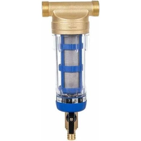 Filtre à sédiments réutilisable 40 microns – Laiton et acier inoxydable – Filetage mâle 1/2 pouce – Purification optimale de l'eau (1/4)