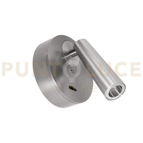 GAP583 APPLIQUE A PARETE IN ALLUMINIO CON SPOT ORIENTABILE 1 LUCE LED 3000K 180LM 3W NICKEL