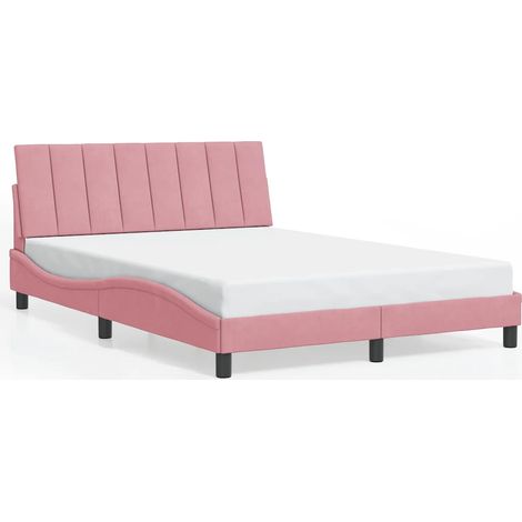 Maison Exclusive - Cadre de lit sans matelas Hanko rose 140x190 cm velours (1/5)