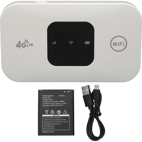 4G-WLAN-Router (150 Mbit/s) mit SIM-Kartensteckplatz, 2100-mAh-Akku, unterstützt bis zu 10 Geräte, LTE-USB-Modem für Büro, Reisen und Zuhause