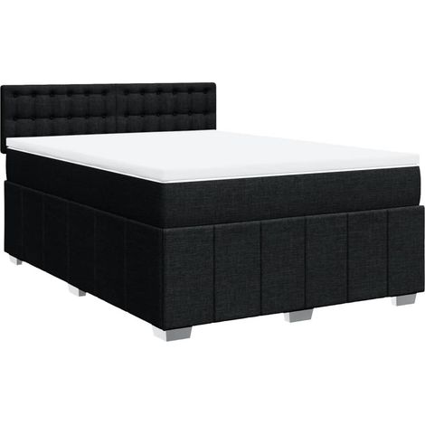Maison Exclusive - Boxspringbett mit Matratze Schwarz 160x200 cm (1/5)