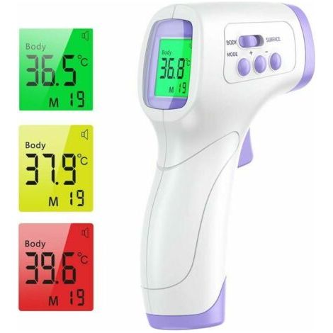 Nazalus-Vente chaude-Thermometre Frontal Adulte, Thermometre Frontal Infrarouge, Thermomètre san Contact Adulte Objet, Thermometre infrarouge avec Alerte Fièvre, Écran LCD et Fonction Mémoire. Thermom (1/4)
