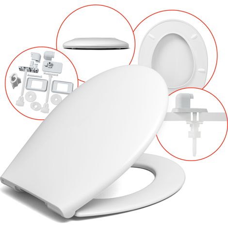 Les rois des sièges de toilettes Lunette WC Inker Brava - Blanc - Antibactérien - Frein de chute