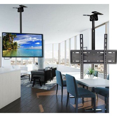 SUPPORTO SOFFITTO PER TV STAFFA BRACCIO REGOLABILE DA 26 A 60 POLLICI MAX 55KG (1/3)