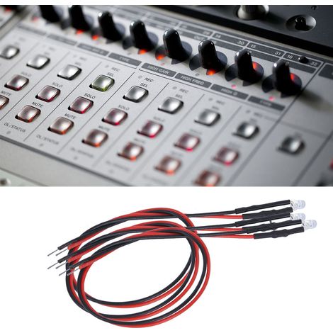 Lot de 50 LED 12 V précâblées, tête ronde de 3 mm, multicolores à clignotement rapide (1/5)