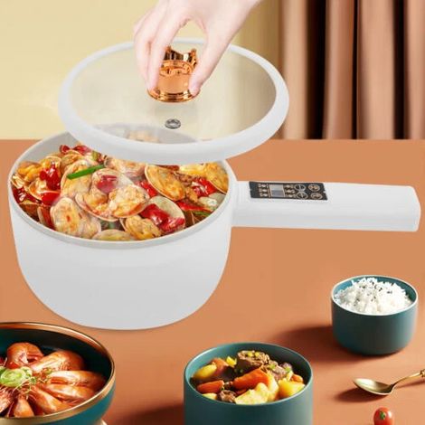 Cuiseur à vapeur électrique à revêtement antiadhésif, Hot Pot électrique 1,6 l/0,42 gallons, 701W, Pour maison, à la cuisine, au dortoir, au camping-car