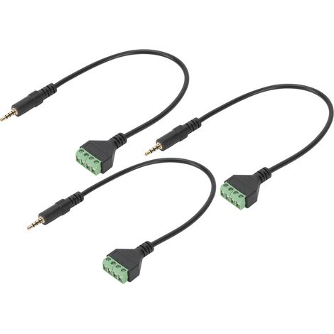 3,5-mm-4-poliger Stereo-Steckeradapter auf 4-polige AV-Schraubklemme (3er-Pack) (1/5)