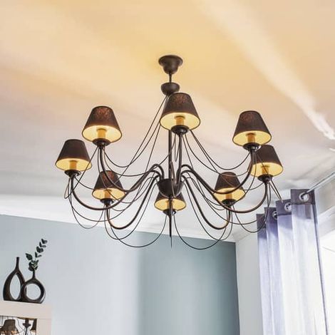 [GEBRAUCHT] B-Ware Euluna Kronleuchter Lampe Leuchte Hängeleuchte Decke Bona Achtflammig Schwarz 40