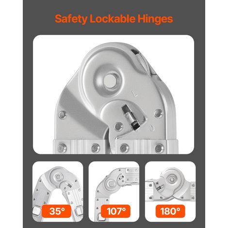Échelle pliable multifonction 7 en 1, escabeau réglable 3 marches télescopique, hauteur 3,6 m, charge 150 kg, aluminium renforcé (1/5)