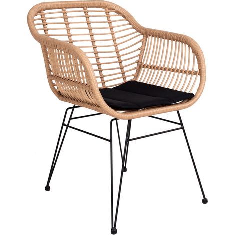 Trish Fauteuil avec coussin, rotin teinte naturelle. (1/5)