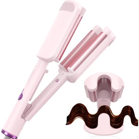 Hair Curler 3 Heads, 32 mm Curling Iron - Large Curls, 4 Adjustable Temperatures, Anti-Burn, Suitable for Beginners, Curling Iron for Long Short Hair, Wave Stylizer (1/5)