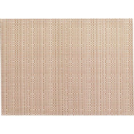 Set de table taupe 33 x 45 cm protection de table lavable en PVC et polyester tissé - PANGIVO (1/2)