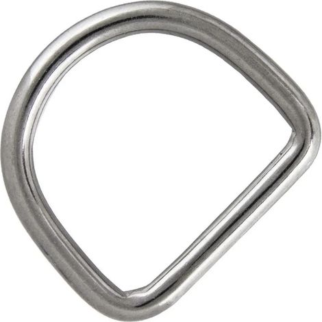 Anneau en D 6x40 soudé, poli, acier inoxydable A4, lot de 5