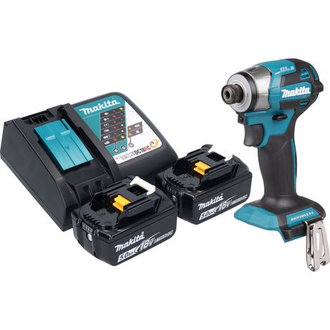 Llave de impacto sin cable Makita DTD 173 RT 18 V 180 Nm 1/4" sin escobillas + 2x batería recargable 5,0 Ah + cargador