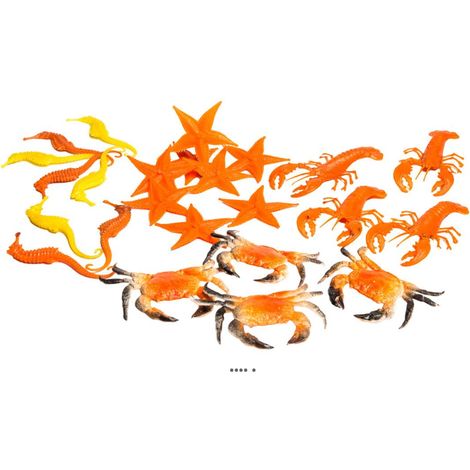 Assortiment de 24 petits crustacés en Plastique soufflé 70-120 mm