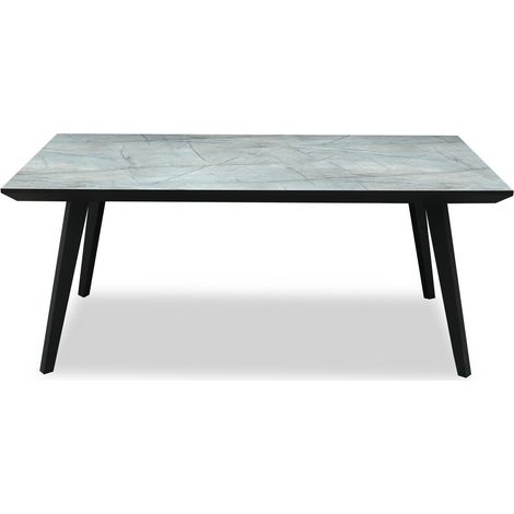 Stellen Indoor Rectangular Dining Table - Metal - L90 x W180 x H76 cm - Black