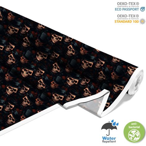 OUTDOOR DEKOSTOFFE OXFORD - Motiv der Schädel I DX4085