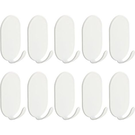 Ganchos autoadhesivos para toallas, 10 unidades, Ganchos autoadhesivos, Colgadores de pared sin clavos, Ganchos, fregadero, refrigerador, Negro (1/5)