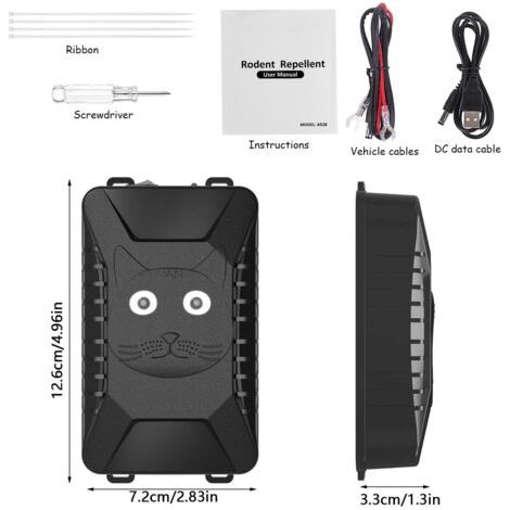Dissuasore Ultrasuoni per Auto - Protezione Potente Anti Topi e Ratti con Luci Lampeggianti - Sicurezza Efficace Contro Roditori (1/4)