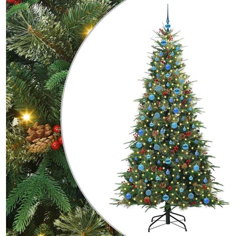 Sapin de Noël,Arbre de Noël Artificiel à Branches Articulées Vert 210 cm CFW64427 (1/5)