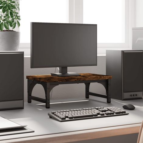 Monitor Stand Smoked Oak 37x23x14 cm Engineered Wood vidaXL