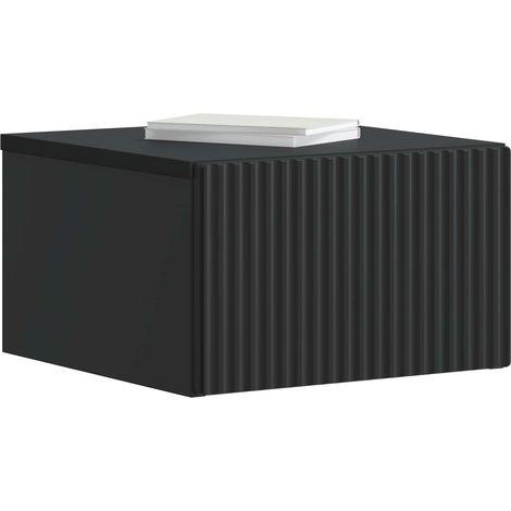 Maison Exclusive - Mobiletto da notte a muro con cassetto Nero 33 x 34,5 x 20 cm