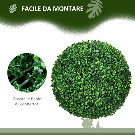 Lot deux boules de buis artificielles – Vertes – Déco jardin ou intérieur – Entretien facile