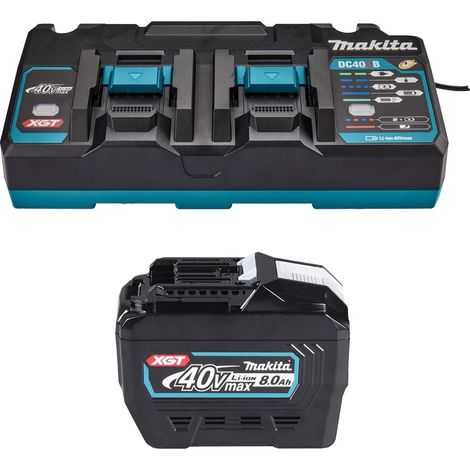Makita BL4080F 40V Max 8Ah Li-ion XGT Battery + DC40RB Fast Twin Dual Charger (1/5)