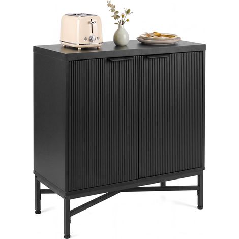 COSTWAY Credenza da Cucina Moderno, con Ripiano Regolabile (Nero) (1/5)