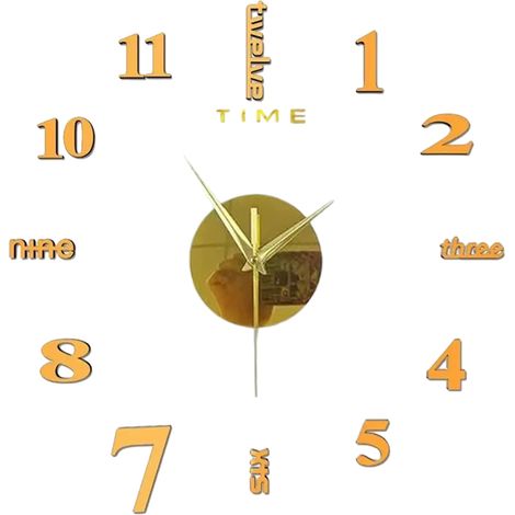Horloge murale numérique - Remarque : avec aiguilles argentées - [40-50 cm] Chiffres en acrylique argenté + aiguilles noires (sans EVA). Veuillez laisser un message si vous souhaitez des aiguilles arg