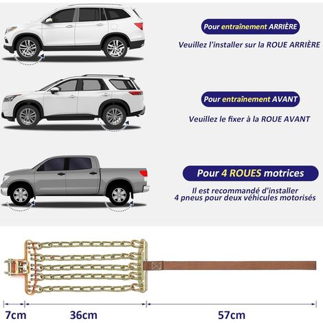 8 pezzi Catene da neve universali per auto, Catene antiscivolo per auto, Tipo di catene da neve per auto, SUV, camion - Per 195 205 215 225 235 245 50/55/60/65 R15 R16 R17 R18 (1/4)